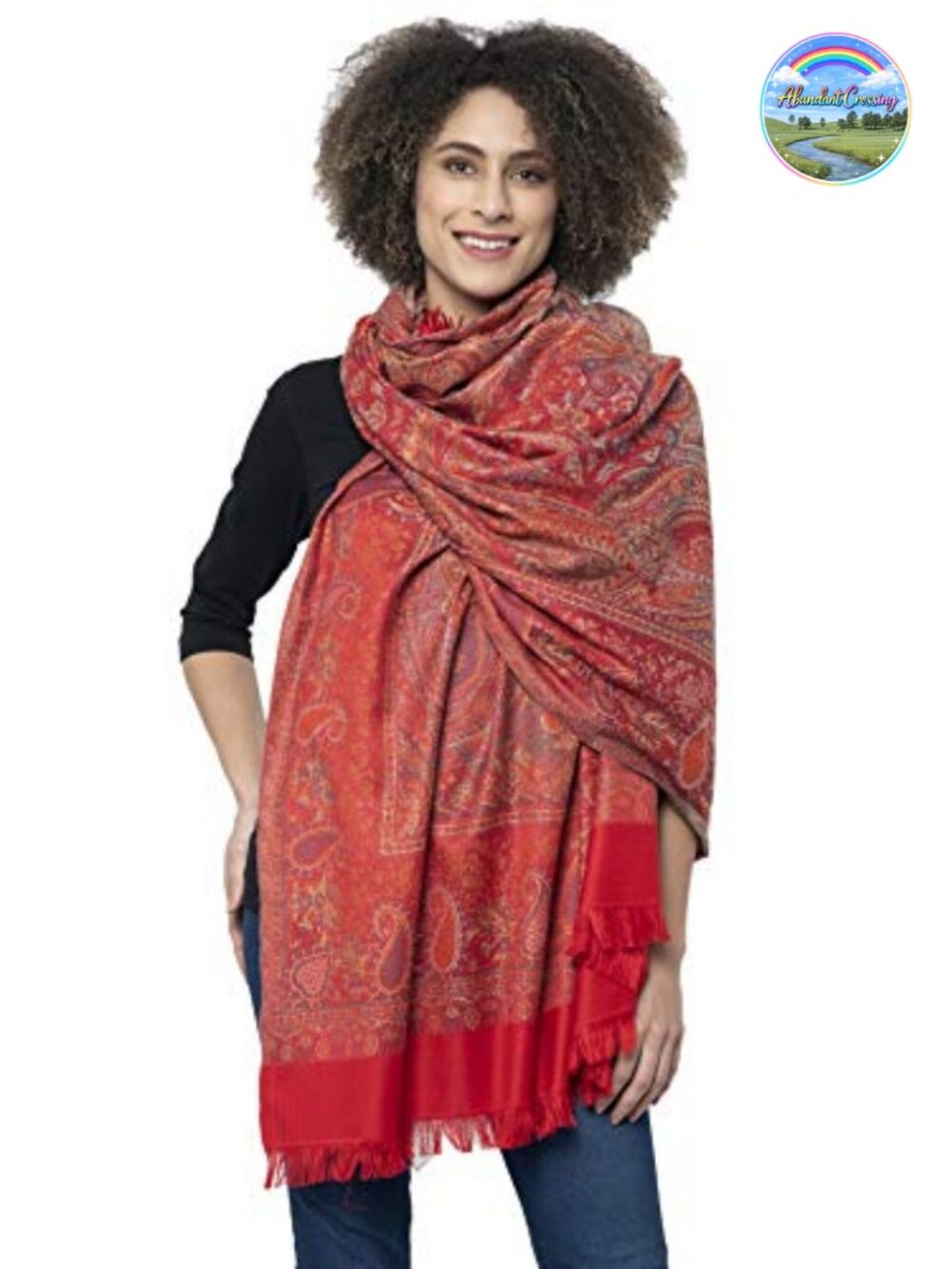 Pashmina Wool Blend Woven Shawl Scarf Wrap Large 40x80